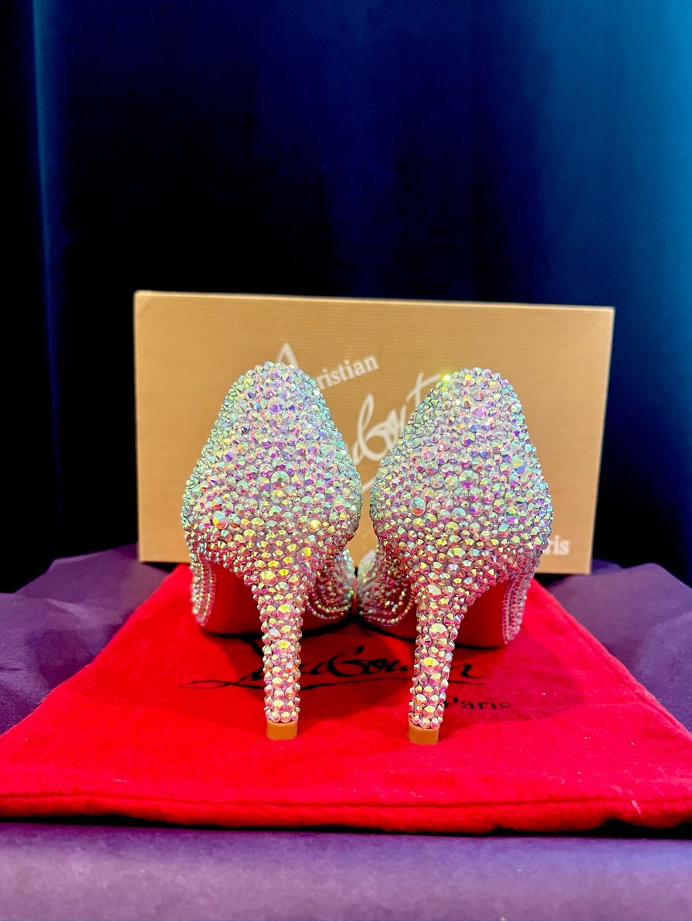 Christian Louboutin Swarovski Crystal Strass Heels Lilac Light Purple 37.5 💎 - Picture 4 of 7